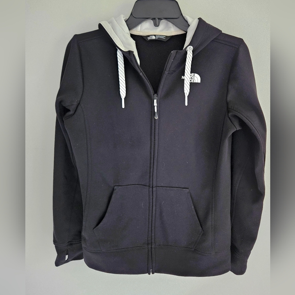 The North Face Black Zip-Up Hoodie with White Hood Lining